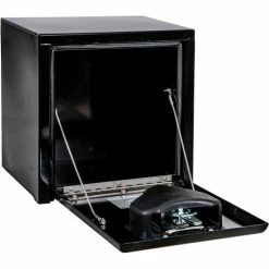 Buyers Products Buyer's Black Steel Underbody Truck Box with T-Handle, 15x13x15 - 1703320 15 Buyers Products Buyer's Black Steel Underbody Truck Box with T-Handle, 15x13x15 - 1703320 -Towing & Cargo Management Shop 1703320 BLACKTOOLBOX ANG 2 open