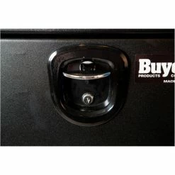 Buyers Products Steel Underbody Truck Box W/ 3-Point Latch - Textured Matte Black 18x18x36 - 1732505 -Towing & Cargo Management Shop 1732500 LatchhandleOpen