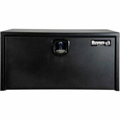 Buyers Products Steel Underbody Truck Box W/ 3-Point Latch - Textured Matte Black 18x18x36 - 1732505 -Towing & Cargo Management Shop 1732505 Front