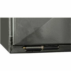 Buyers Products Buyer's XD Black Steel Underbody Truck Box, 18x18x24 - 1742300 -Towing & Cargo Management Shop 1742300 front detail Bullet Hinge