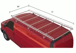 Topper 12' Full Size Van Cargo Rack for 1996 & later Chevy/GMC -Towing & Cargo Management Shop 985045 dim