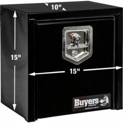Buyers Products Buyer's Black Steel Underbody Truck Box with T-Handle, 15x10x15 - 1703310 -Towing & Cargo Management Shop AMZ GalleryImg 1703310 1500x1000 Overall Dimensions
