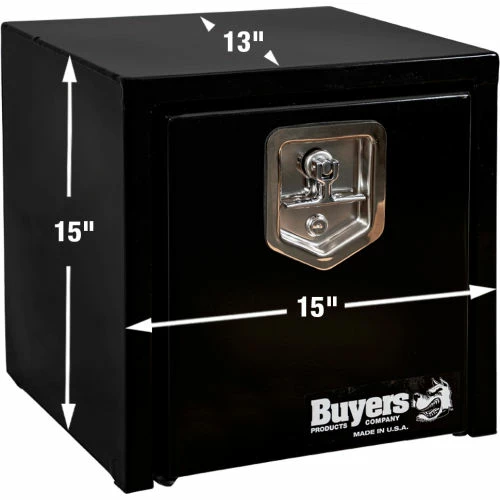 Buyers Products Buyer's Black Steel Underbody Truck Box with T-Handle, 15x13x15 - 1703320 4 Buyers Products Buyer's Black Steel Underbody Truck Box with T-Handle, 15x13x15 - 1703320 - Image 4