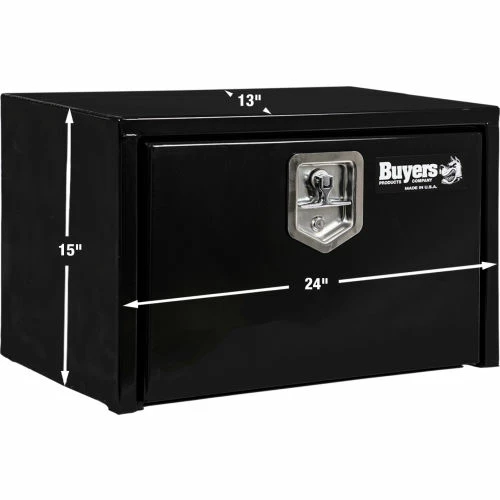 Buyers Products Buyer's Black Steel Underbody Truck Box with T-Handle, 15x13x24 - 1703322 3 Buyers Products Buyer's Black Steel Underbody Truck Box with T-Handle, 15x13x24 - 1703322 - Image 3