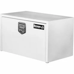 Buyers Products Buyers Steel Underbody Truck Box w/ Stainless Steel Rotary Paddle - White 18x18x30 - 1702203
