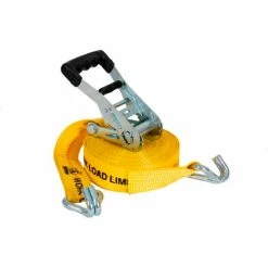 Buyers Products 30 Foot Commercial Grade Ratchet Strap with Soft Rubber Grips, J Hooks - 5483000 -Towing & Cargo Management Shop BUE 5483000 ANG 1a