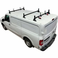 Vantech H1 3 Bar Steel Ladder Roof Rack For Nissan NV Cargo Van 2011-On, Black 12 Vantech H1 3 Bar Steel Ladder Roof Rack For Nissan NV Cargo Van 2011-On, Black -Towing & Cargo Management Shop H1303B 2