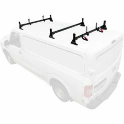 Vantech H1 3 Bar Steel Ladder Roof Rack For Nissan NV Cargo Van 2011-On, Black 13 Vantech H1 3 Bar Steel Ladder Roof Rack For Nissan NV Cargo Van 2011-On, Black -Towing & Cargo Management Shop H1303B 80 2