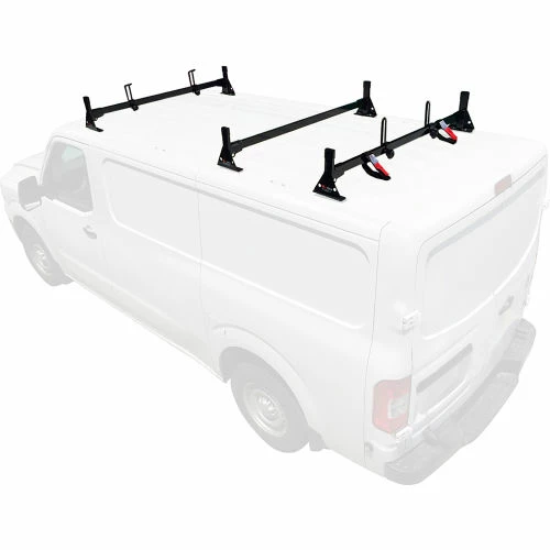 Vantech H1 3 Bar Steel Ladder Roof Rack For Nissan NV Cargo Van 2011-On, Black 4 Vantech H1 3 Bar Steel Ladder Roof Rack For Nissan NV Cargo Van 2011-On, Black - Image 4