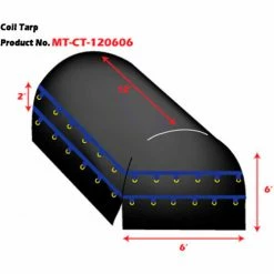 Mighty Products Xtarps, MT-CT15-B120606, Flatbed Truck Tarp, Light Weight Coil Tarp, 12' x 6' x 6', Black