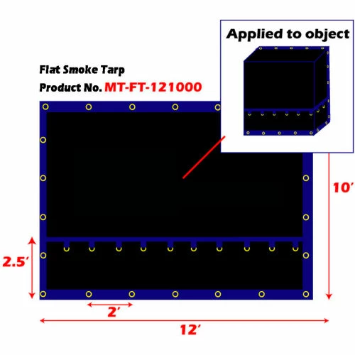 Xtarps, MT-FT15-B1210, Flatbed Truck Tarp, Light Weight Flat Smoke Tarp, 12'W x 10'L, Black 4 Xtarps, MT-FT15-B1210, Flatbed Truck Tarp, Light Weight Flat Smoke Tarp, 12'W x 10'L, Black - Image 4