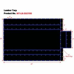 Xtarps, MT-LB18-B2027, Heavy Duty Flatbed Truck Tarp, Lumber Tarp, 20'W x 27'L, Black