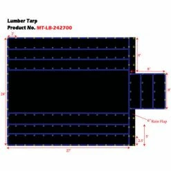 Xtarps, MT-LB15-B2427, Flatbed Truck Tarp, Light Weight Lumber Tarp w/ 8' Drop, 24'W x 27'L, Black 7 Xtarps, MT-LB15-B2427, Flatbed Truck Tarp, Light Weight Lumber Tarp w/ 8' Drop, 24'W x 27'L, Black -Towing & Cargo Management Shop MGP MT LB LW2427 main