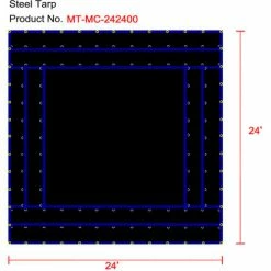Xtarps, MT-MC15-B2424, Flatbed Truck Tarp, Light Weight Machinery Tarp, 24'W x 24'L, Black -Towing & Cargo Management Shop MGP MT MC LW2424 main