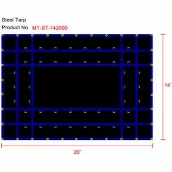 Xtarps, MT-ST18-B1420, Heavy Duty Flatbed Truck Tarp, Steel Tarp, 14'W x 20'L, Black -Towing & Cargo Management Shop MGP MT ST 142000 main