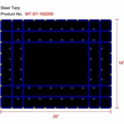Xtarps, MT-ST18-B1620, Heavy Duty Flatbed Truck Tarp, Steel Tarp, 16'W x 20'L, Black -Towing & Cargo Management Shop MGP MT ST 162000 main