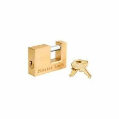 Master Lock® Coupler Lock, 3/4" Shackle, Solid Brass - Pkg Qty 4