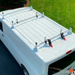 Vantech H1 3 Bar Steel Ladder Roof Rack For Nissan NV Cargo Van 2011-On, White -Towing & Cargo Management Shop VHC H1303W