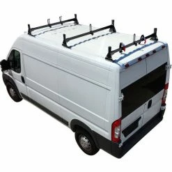 Vantech H1 3 Bar Aluminum Ladder Rack For RAM ProMaster Cargo Van 2013-On, Black -Towing & Cargo Management Shop VHC H1353B