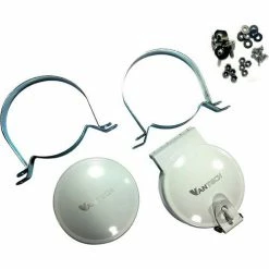 Vantech Conduit Carrier Caps, 6" Tube Not Included, Fits Cross Bars w/Channels, Aluminum, 6", Silver