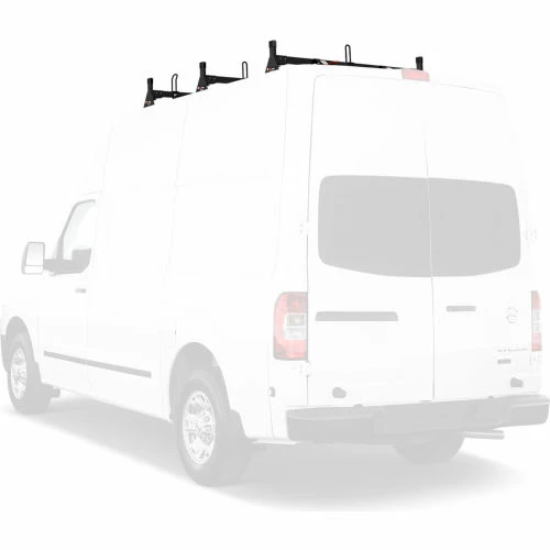 Vantech H1 3 Bar Steel Ladder Roof Rack For Nissan NV Cargo Van 2011-On, Black 2 Vantech H1 3 Bar Steel Ladder Roof Rack For Nissan NV Cargo Van 2011-On, Black - Image 2