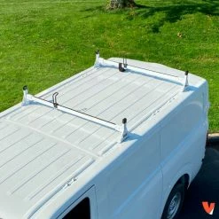 Vantech H1 2 Bar Aluminum Ladder Roof Rack For Nissan NV Cargo Van 2011-On, White