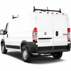 Vantech H1 2 Bar Steel Ladder Rack For RAM ProMaster Cargo Van 2013-On, Black