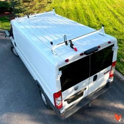 Vantech H1 2 Bar Steel Ladder Rack For RAM ProMaster Cargo Van 2013-On, White
