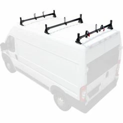Vantech H1 3 Bar Steel Ladder Rack For RAM ProMaster Cargo Van 2013-On, Black -Towing & Cargo Management Shop h1343b 80 2