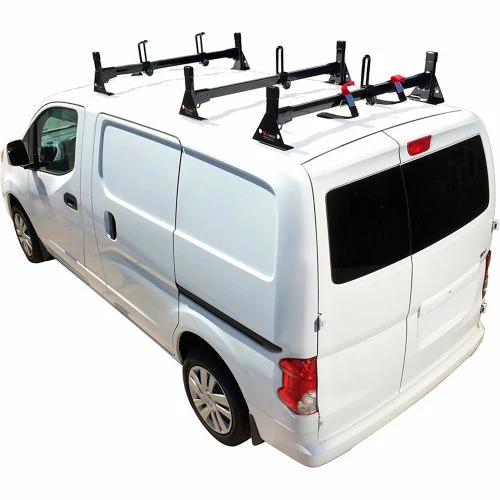 Vantech H1 3 Bar Steel Ladder Roof Rack For Nissan NV200 2013-On, Black 1 Vantech H1 3 Bar Steel Ladder Roof Rack For Nissan NV200 2013-On, Black