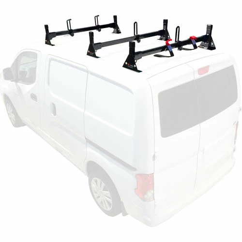 Vantech H1 3 Bar Steel Ladder Roof Rack For Nissan NV200 2013-On, Black 2 Vantech H1 3 Bar Steel Ladder Roof Rack For Nissan NV200 2013-On, Black - Image 2