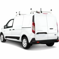 Vantech H1 2 Bar Aluminum Ladder Roof Rack for Ford Transit Connect 2014-On, White 
