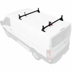 Vantech H1 2 Bar Steel Ladder Roof Rack for Ford Transit Cargo Van 2015-On, Black -Towing & Cargo Management Shop h1722b 80 2