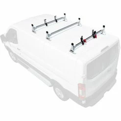 Vantech H1 3 Bar Steel Ladder Roof Rack for Ford Transit Cargo Van 2015-On, White -Towing & Cargo Management Shop h1723w 80 2