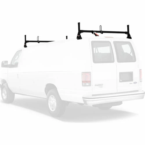 Vantech H1 2 Bar Aluminum Ladder Rack System for Ford Econoline 1992-On, Black 2 Vantech H1 2 Bar Aluminum Ladder Rack System for Ford Econoline 1992-On, Black - Image 2