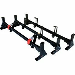 Vantech H1 3 Bar Aluminum Ladder Rack For RAM ProMaster Cargo Van 2013-On, Black -Towing & Cargo Management Shop h1 3 low al b 2
