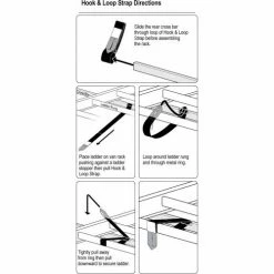 Vantech H1 2 Bar Steel Ladder Roof Rack for Ford Transit Cargo Van 2015-On, White -Towing & Cargo Management Shop h1 hook loop install 01 2